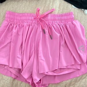 2 in 1 flowy workout shorts - pink